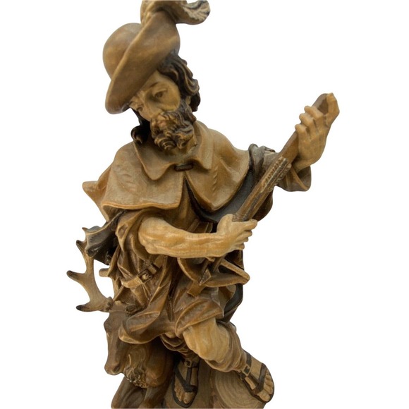 Pema Accents Pema Saint Hubert Statue Wood Carved Religious Wood